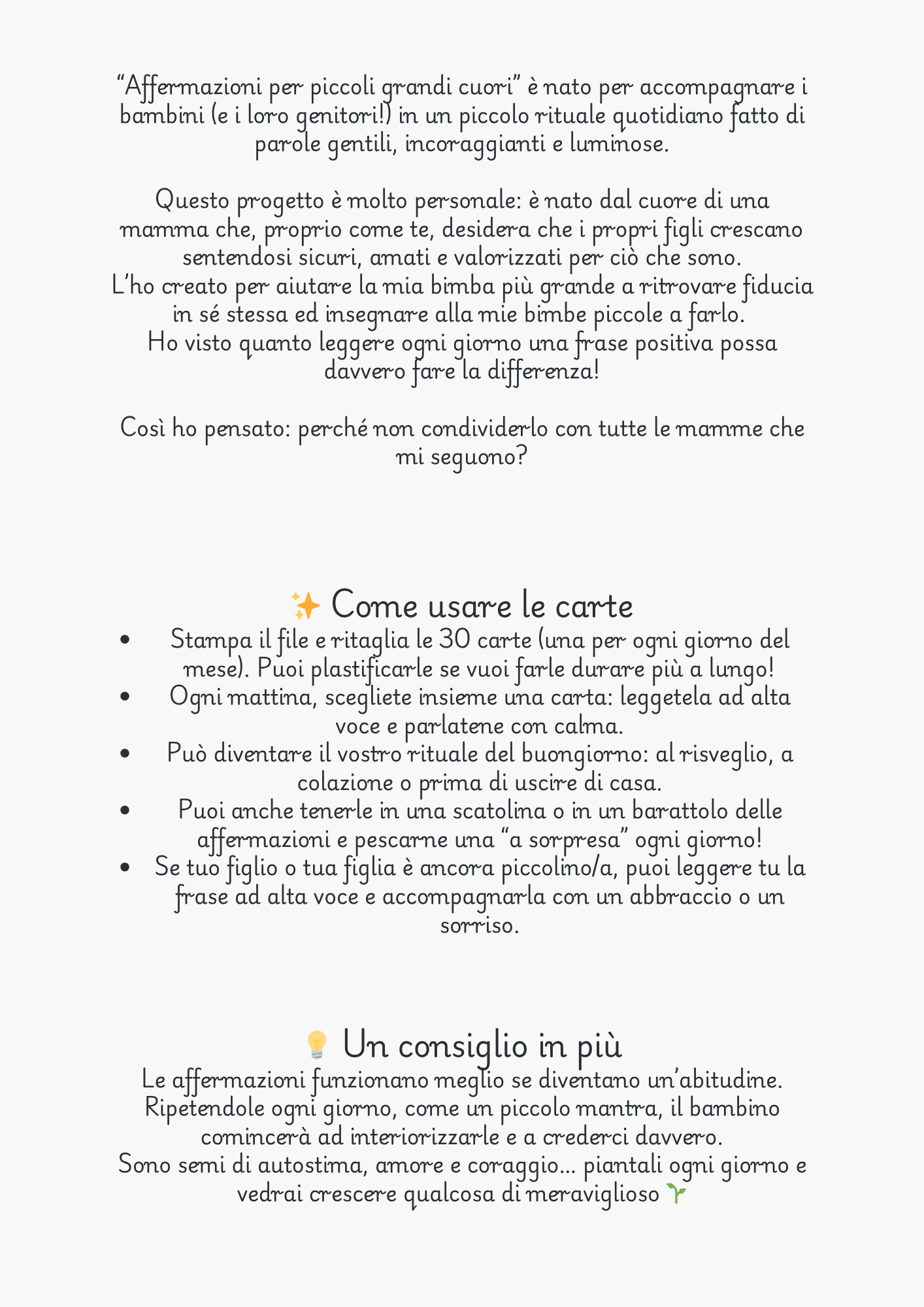 30 affermazioni positive per piccoli grandi cuori