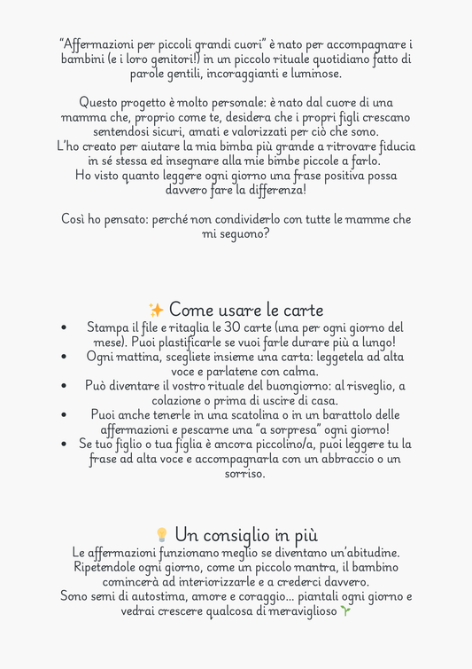 30 affermazioni positive per piccoli grandi cuori